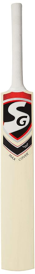 SG Max Cover Cricketschläger für Herren und Jungen (Beige, Größe -6) | Material: Kaschmirweide | Leicht | Kostenlose Abdeckung | Spielbereit | Für fortgeschrittene Spieler | Ideal für Lederbälle