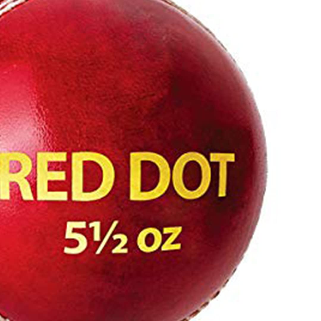 DSC Red Dot Leder Cricket Ball | Wasserdichtes Leder Ball | Geeignet für Praxis Spiel | Turnier Spiel | Top Qualität Kork