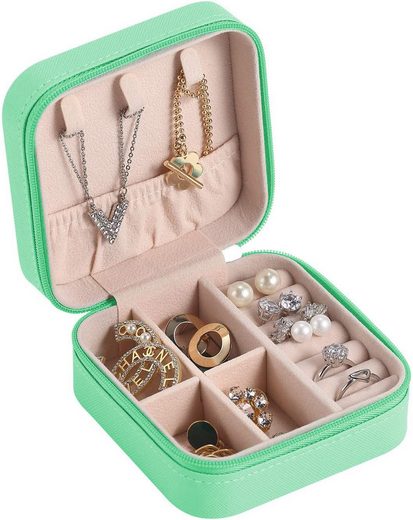 YouBella Jewellery Organiser PU Leder Zip Portable Storage Box Case mit Dividers Container für Ringe, Ohrringe, Halsketten, Home Organizer, Einheitsgröße, Kunstleder