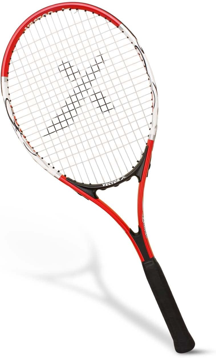Vector X Vxt 520 27 inch Senior with 3/4 cover strung tennis racket (Red, White)