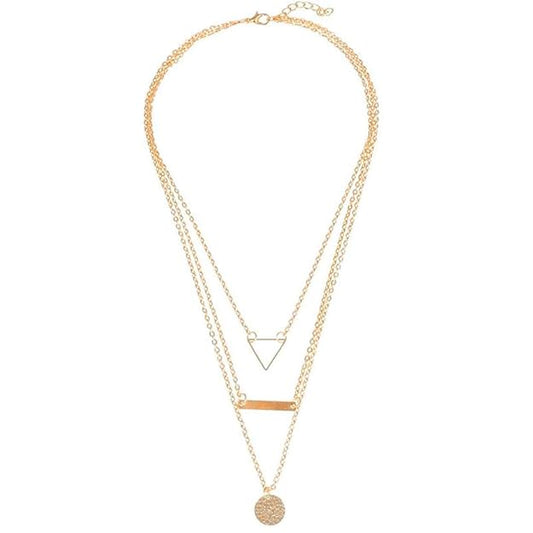 YouBella Stylish Trendy Multilayer Jewelry Gold Plated Multi Strand Necklace for Women (YBNK_5785, Golden)