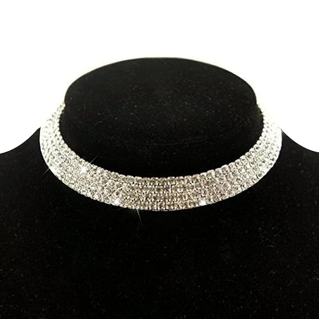 YouBella Fashion Strass Halskette | Versilbert, aus Messing | Für Frauen und Mädchen | Kristallschmuck | Perfekt für alle Gelegenheiten | Am besten zum Verschenken | Hautfreundlich | Nicht allergisch