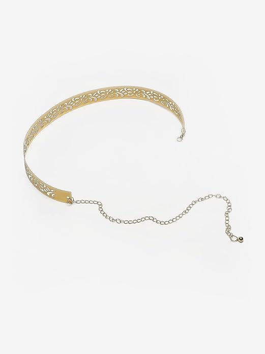 YouBella verstellbarer Taillengürtel | Für Frauen und Mädchen | Farbe: Gold | Metallplatte | Rostbeständig | Am besten zum Verschenken | Geeignet für alle Gelegenheiten | Hautfreundlich | Nicht allergisch
