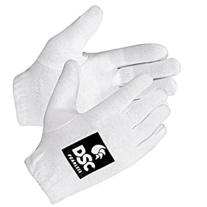 DSC Motion Cricket Innenhandschuhe ( Weiß, Jugend) | Material: Baumwolle | Für Batting und Fielding | Schnellere Schweißabsorption | Besserer Grip über den Ball