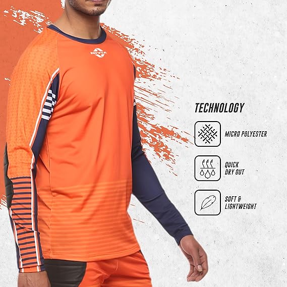 NIVIA Dominator Torwarttrikot-Set für Herren (orange/marineblau, XL)