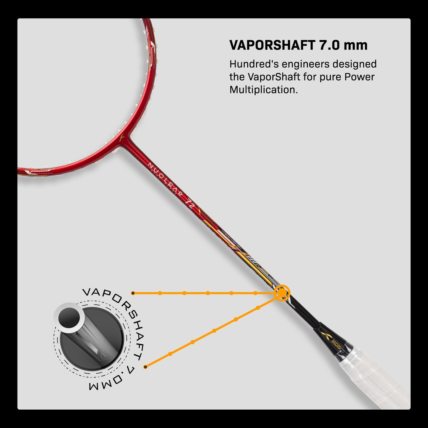 Hundred Nuclear 72 Badmintonschläger