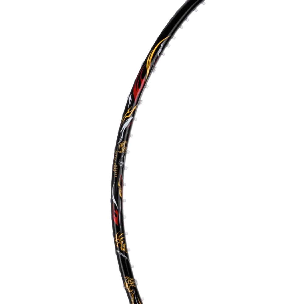 HUNDRED Battle 900-4U Badminton Racket with Graphite String and Complete Racket Cover (Black)