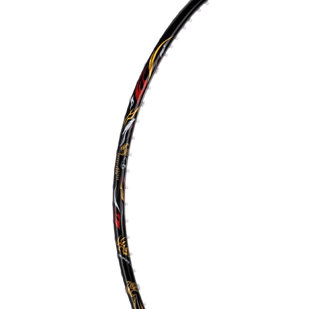 HUNDRED Battle 900-3U Graphite bespanntes Badmintonschläger mit vollständiger Schlägerhülle (schwarz)