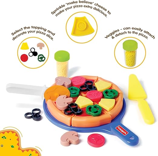 Funskool Giggles Meine erste Pizza, Rollenspielzeug, Essensset mit 15 Belägen, Rollenspiel, Spielzeug für Kinder und Kleinkinder, ab 3 Jahren, mehrfarbig