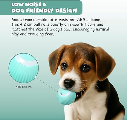 FUNFY Interaktiver Ball Hundespielzeug Aktivierter automatisch rollender Silikonball für Welpen Klein und Mittel | Smart Jumping Vibrating Automatic Moving Bouncing and Rotating Ball Keep Pet Busy