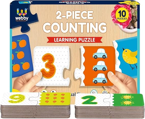 Webby Learning Pack Puzzle Lernspielzeug für Kinder Fördert die Gehirnfunktion, Konzentration und motorischen Fähigkeiten 10 bunte Puzzles – interaktives Lernen