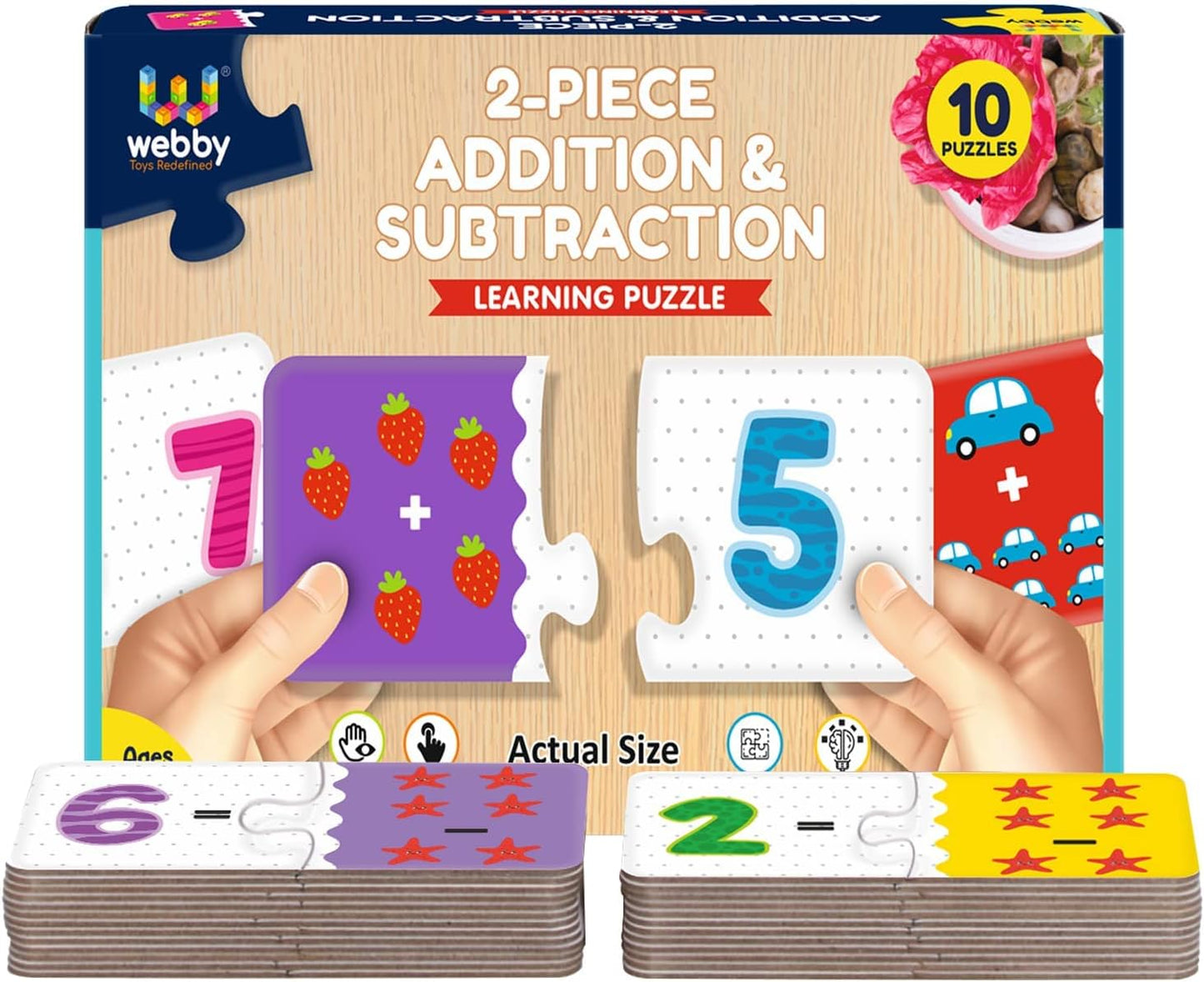 Webby Learning Pack Puzzle Lernspielzeug für Kinder Fördert die Gehirnfunktion, Konzentration und motorischen Fähigkeiten 10 bunte Puzzles – interaktives Lernen