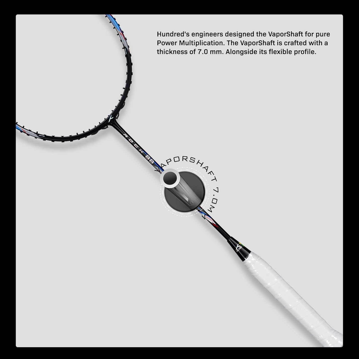 HUNDRED ROCK 88 Carbon Fiber Strung Badminton Racket with Full Racket Cover | For Intermediate Players | 78 grams | Maximum String Tension - 32lbs