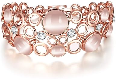 YouBella Stilvolles rosévergoldetes Kristallarmband | Material: Legierung | Größe: 2,6 | Modischer Kunstschmuck | Für Frauen und Mädchen | Langanhaltendes Finish | Geeignet für alle Gelegenheiten