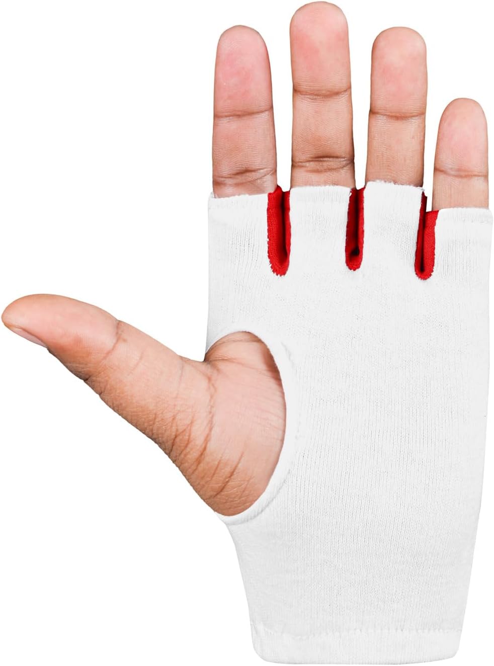 DSC Atmos1 Fingerless Lycra Back Cricket Batting Inner Gloves | Farbe: Weiß | Größe: Herren | Material: Baumwolle | mit PVC-Bündchen | Superior Rubber Grip | Rutschfest | Atmungsaktiv