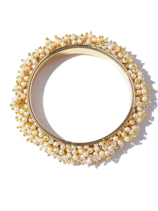 YouBella Traditional Beaded Bangles Set | Gold Plated | Material: Brass | Size: 2.6 | Fashionable Art Jewelry | For Women and Girls | Long-lasting Finish | Suitable for all occasions