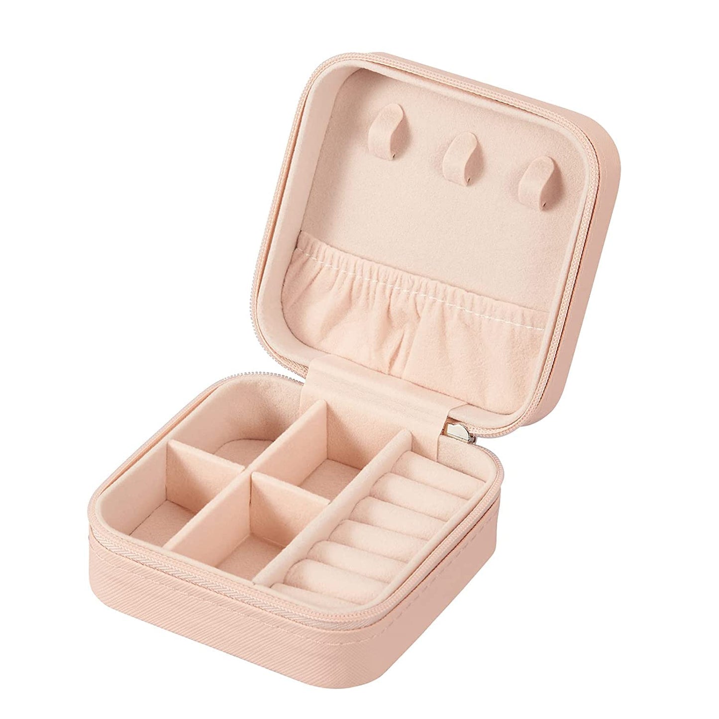 YouBella Jewellery Organiser PU Leder Zip Portable Storage Box Case mit Dividers Container für Ringe, Ohrringe, Halsketten, Home Organizer, Einheitsgröße, Kunstleder
