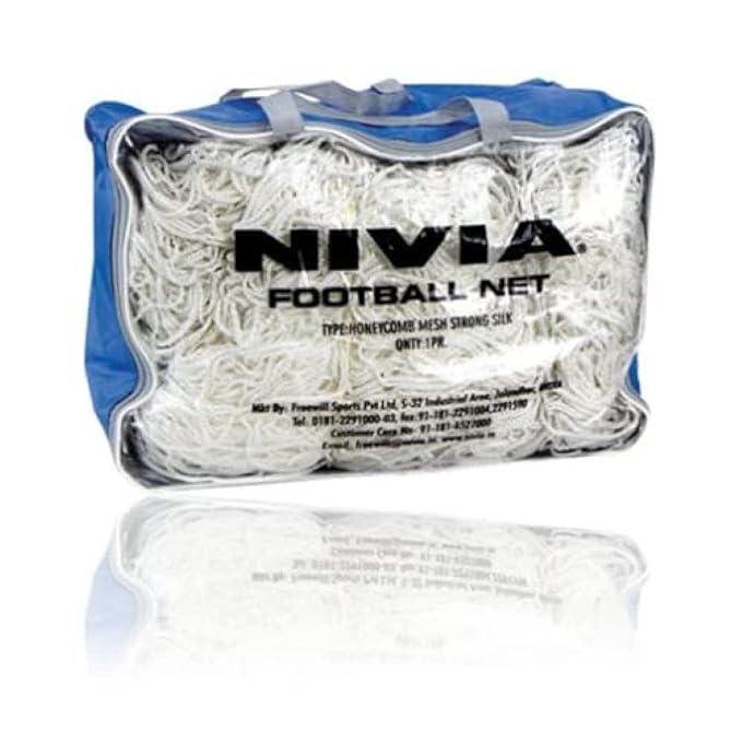 NIVIA Fußballnetz 7.32X2.44M Netzloch 12CM Material Starke Seide