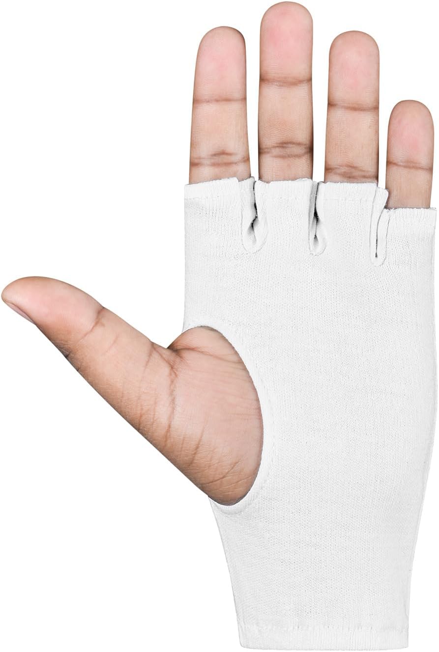 DSC Attitude Cricket Batting Inner Gloves | Baumwollmaterial | Cut Finger für besseren Grip | Schnellere Schweißabsorption | Kit für Männer und Jungen | Weiß