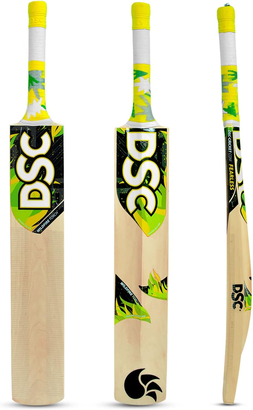 DSC Wildfire Torch Kashmir Willow Cricket Bat ( Größe: Kurzer Griff, Ball_ typ : Tennis Ball, Spielstil : All-Round ) (1500178)