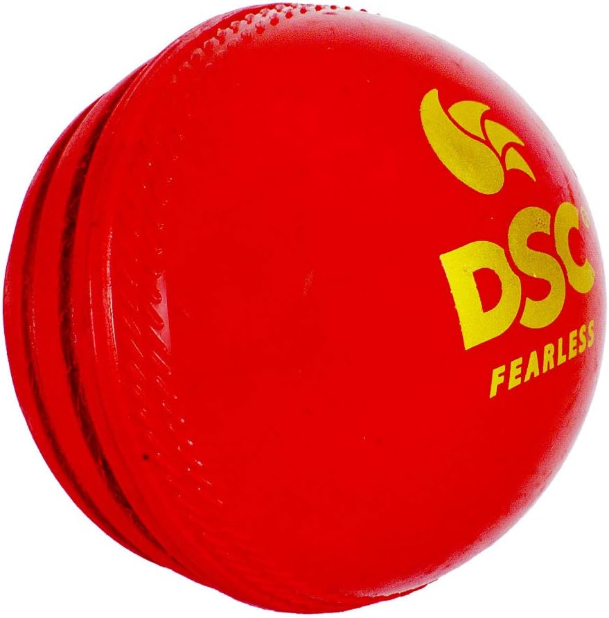 DSC Synthetische Wobble Leder Cricket Ball (rot)| Wasserdichtes Leder Ball | Geeignet für Praxis Spiel | Turnier Spiel | Top Qualität Kork