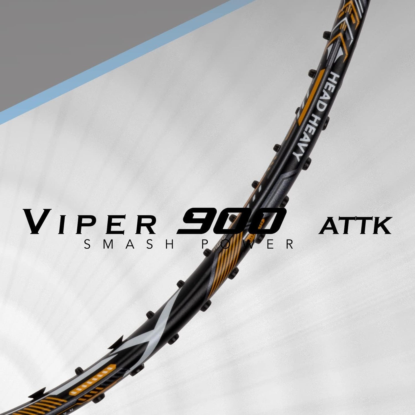 HUNDRED Viper 900 Carbon Fibre Strung Badminton Racket mit Full Racket Cover | Für Fortgeschrittene Spieler | 79 Gramm | Maximale Saitenspannung - 32lbs