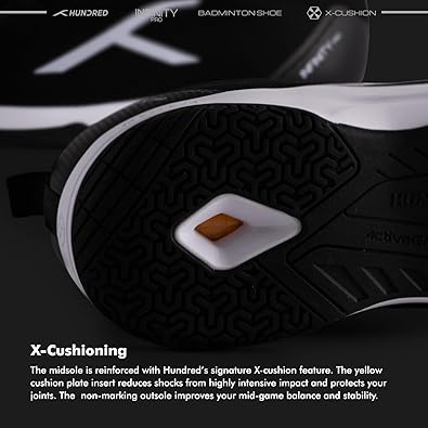 HUNDRED Infinity Pro Non-Marking Professional Badminton Shoe for Men