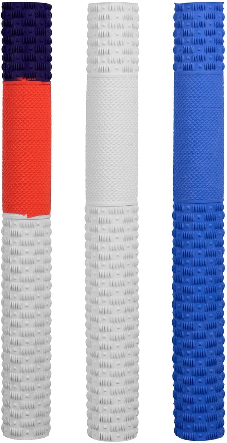 DSC Hayden Cricket Bat Grip | Color: Multicolor | Pack of 3 | Material: Rubber | Better shock absorption | Improved control | Easy installation | Use for all players | Comfortable fit