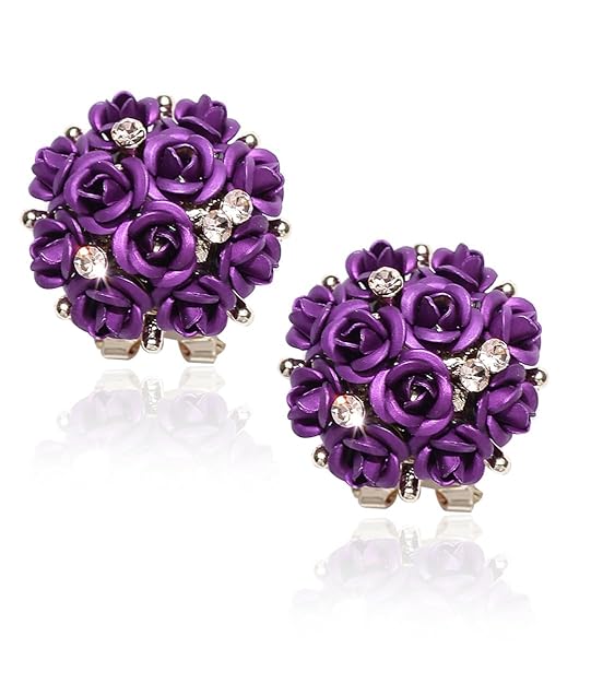 YouBella Jewelry for Women Earrings Crystal Rose Shape Floral Stud Earrings for Girls and Women