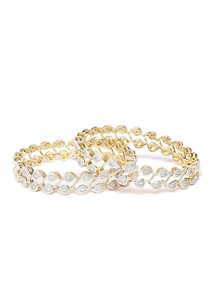 YouBella Stylish Traditional Jewelry Gold Plated and American Diamond Bangle Set for Women