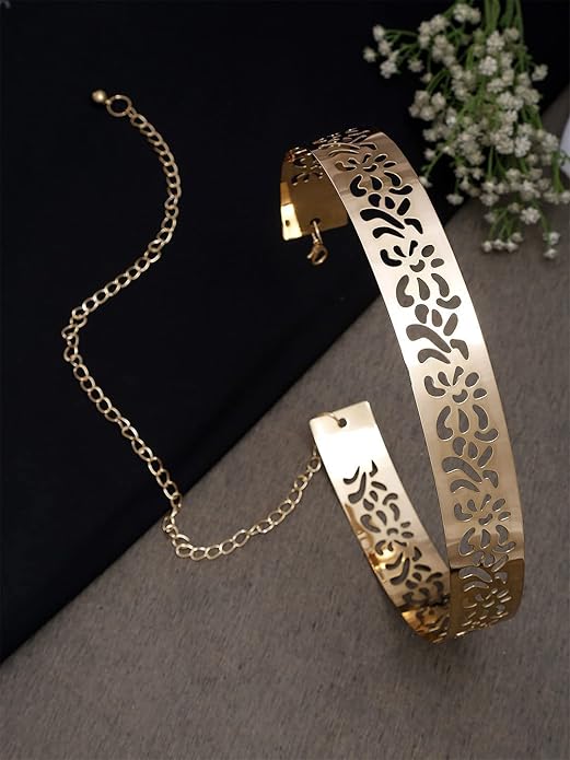 YouBella verstellbarer Taillengürtel | Für Frauen und Mädchen | Farbe: Gold | Metallplatte | Rostbeständig | Am besten zum Verschenken | Geeignet für alle Gelegenheiten | Hautfreundlich | Nicht allergisch