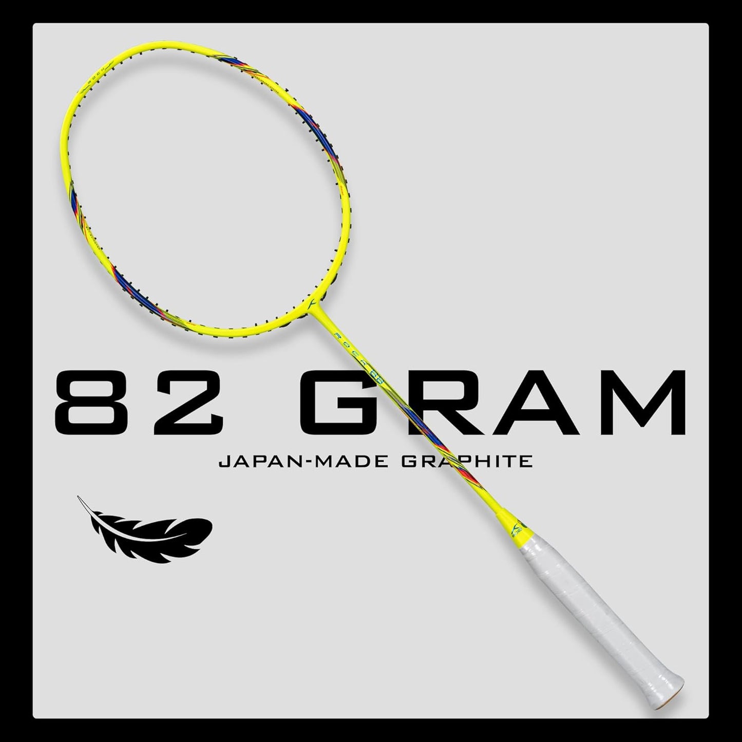 HUNDRED ROCK 88 Carbon Fiber Strung Badminton Racket with Full Racket Cover | For Intermediate Players | 78 grams | Maximum String Tension - 32lbs