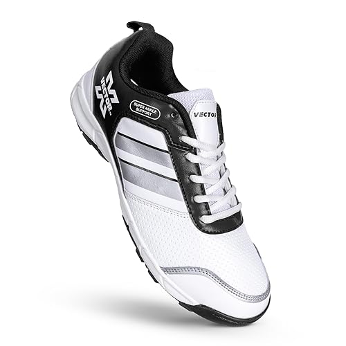 Vector X Blast Cricket Shoes | Color: White & Black | Size: 6 UK/ 7US / 40EU | For Men & Boys | Material: Synthetic Leather | Increase your training load | Recover faster