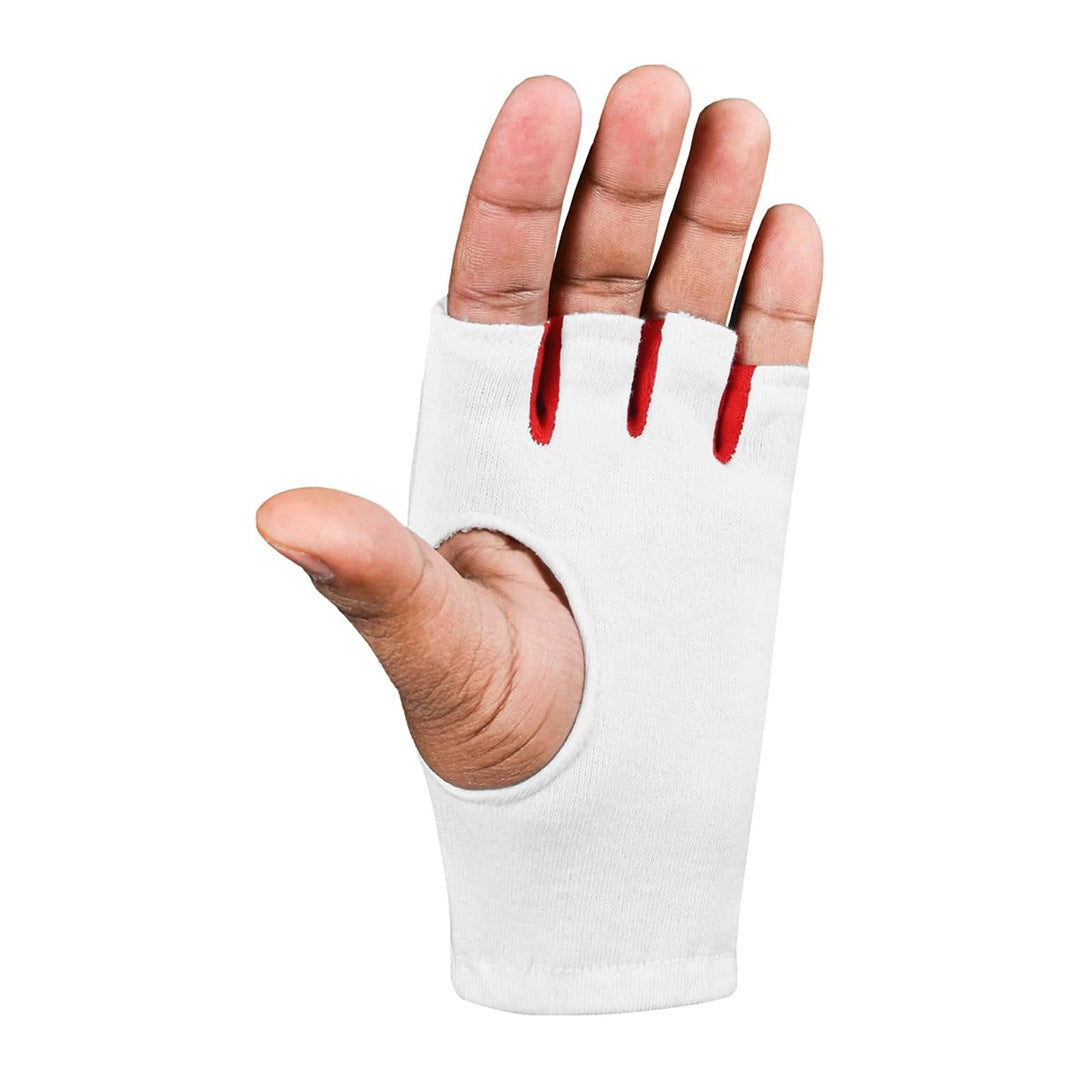 DSC Atmos1 Fingerless Lycra Back Cricket Batting Inner Gloves | Farbe: Weiß | Größe: Herren | Material: Baumwolle | mit PVC-Bündchen | Superior Rubber Grip | Rutschfest | Atmungsaktiv