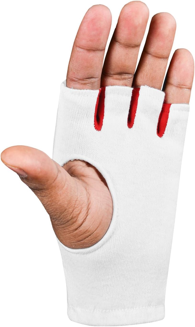 DSC Atmos1 Fingerless Lycra Back Cricket Batting Inner Gloves | Farbe: Weiß | Größe: Herren | Material: Baumwolle | mit PVC-Bündchen | Superior Rubber Grip | Rutschfest | Atmungsaktiv