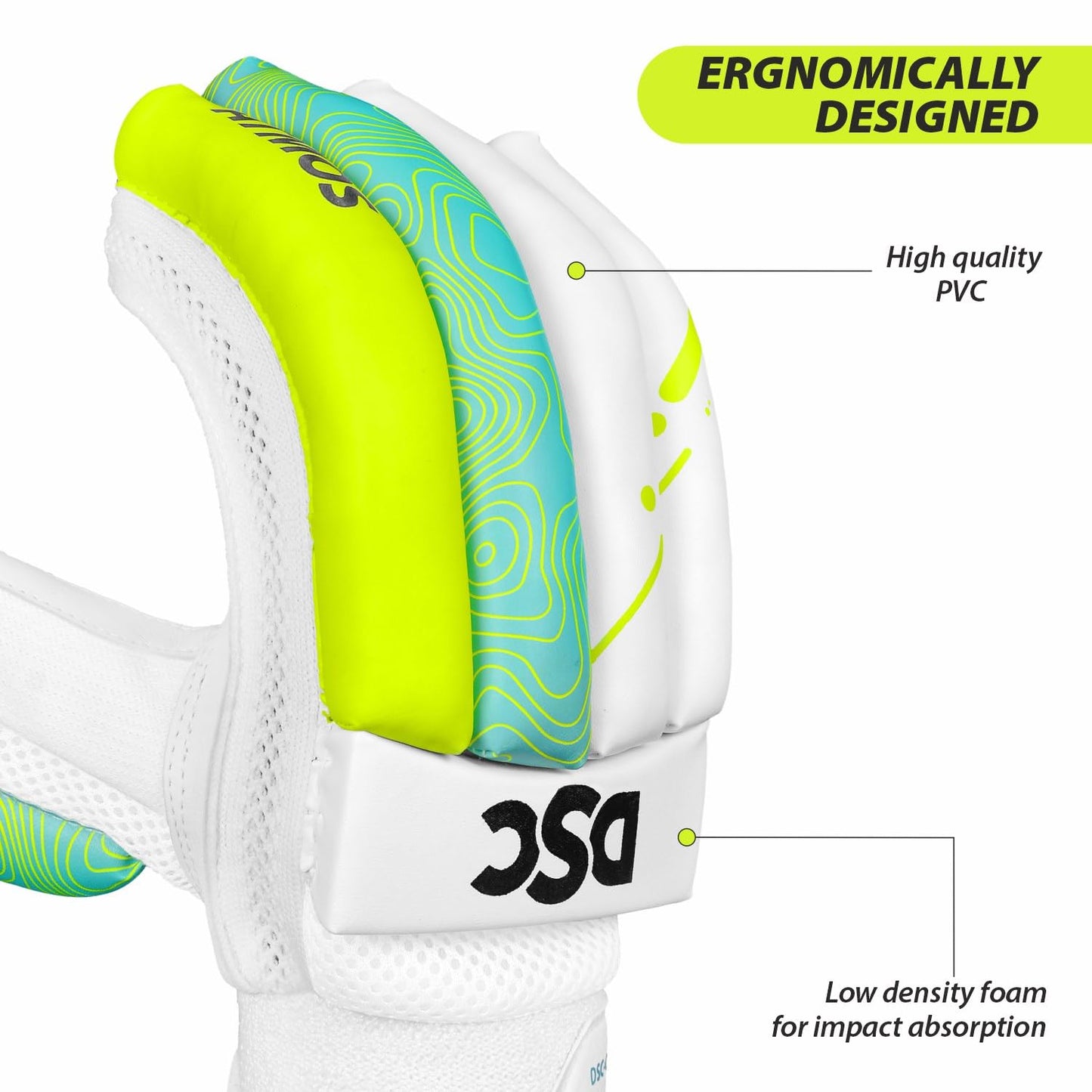 DSC Condor Atmos Cricket Batting Gloves | Multicolor | Für Linkshänder Batsman