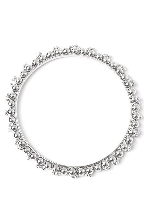 YouBella Traditionelles Armreifen-Set im Antik-Look | Versilbert | Material: Messing | Größe: 2,4 | Modischer Kunstschmuck | Für Frauen und Mädchen | Langanhaltendes Finish | Geeignet für alle Gelegenheiten