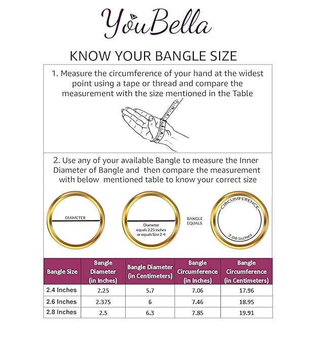 YouBella Traditionelles Armreifen-Set mit Perlenbesatz | Vergoldet | Mehrfarbig | Material: Messing | Größe: 2,4 | Modischer Kunstschmuck | Für Frauen und Mädchen | Geeignet für alle Gelegenheiten