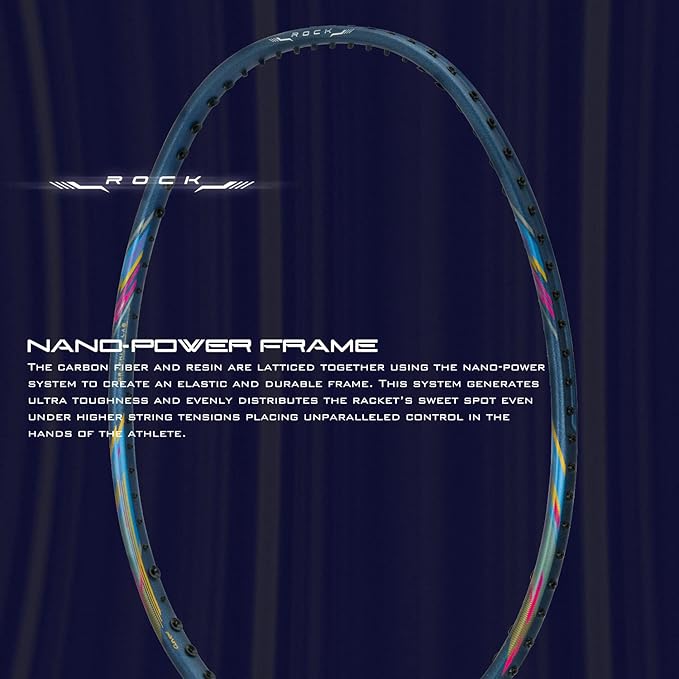 HUNDRED ROCK 88 Carbon Fiber Strung Badminton Racket with Full Racket Cover | For Intermediate Players | 78 grams | Maximum String Tension - 32lbs