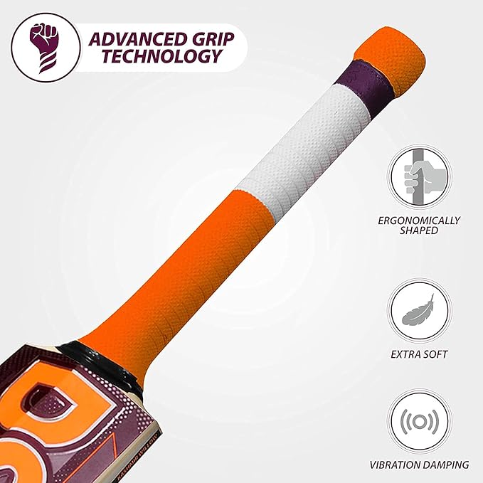 DSC Intense Force Kashmir Willow Cricketschläger | Farbe: Mehrfarbig | Größe – Egge | Bereit zum Spielen| Leicht | Kostenlose Abdeckung | für Profispieler | Dicke Kanten | Ausgeprägter Bogen. Verbesserte Aufnahme
