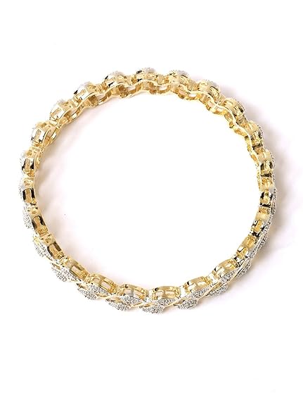 YouBella Stylish Traditional Jewelry Gold Plated and American Diamond Bangle Set for Women