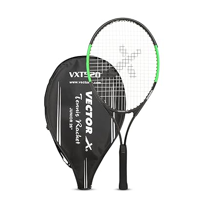 Vector X Vxt 520 Strung tennis racket | Color: Blue & White | Size: 26 inch | For men & boys | Material: Aluminum | Super light & easy to swing | Handle size - 4 3/8
