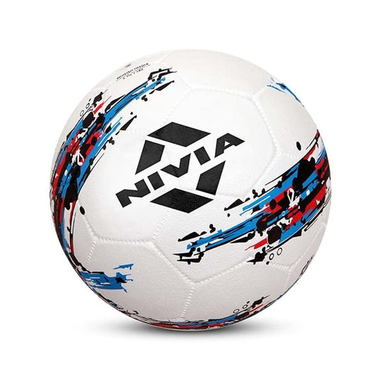Nivia Sturm football, basic standard, training ball, 32 fields, durable rubber coating, bladder with butyl thread, for playing on hard surfaces