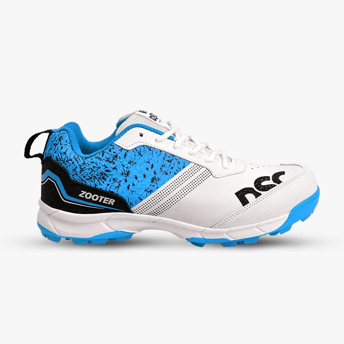 DSC Zooter cricket shoes| White/Blue| For Boys & Men | Polyvinyl Chloride