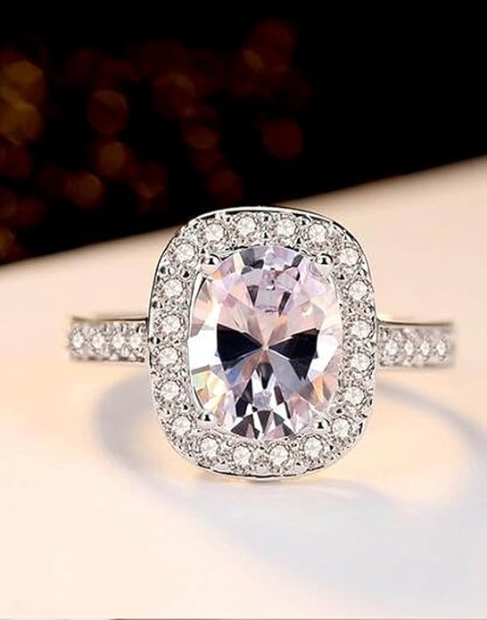 Youbella Solitaire Crystal Jewelry Silver Plated Ring for Women (Silver)(Ybrg_20019)