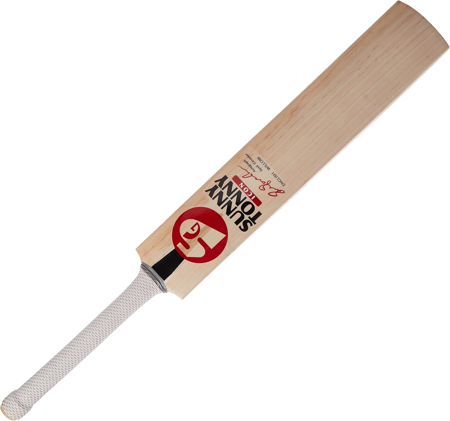 Sg Sunny Tonny Icon Cricketschläger aus englischer Weide Grade 4 (Größe: kurzer Griff, Lederball), Holz, Mehrfarbig