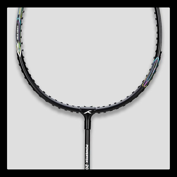 HUNDRED Powertek 200 Badmintonschläger mit Kopfabdeckung (Größe: Standard, Griffgröße:G5) | Besaitet | Material: Aluminium | Für fortgeschrittene Spieler | Gewicht: 95 Gramm | Maximale Saitenspannung - 18-20lbs