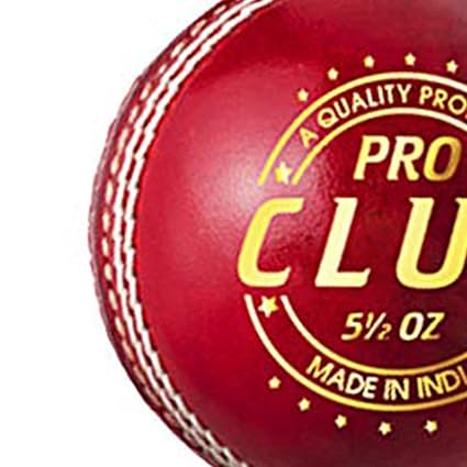 DSC 1501235 Pro Club Cricket Leather Ball (Red) | Waterproof leather ball | Suitable for training games | Tournament games | Top quality cork