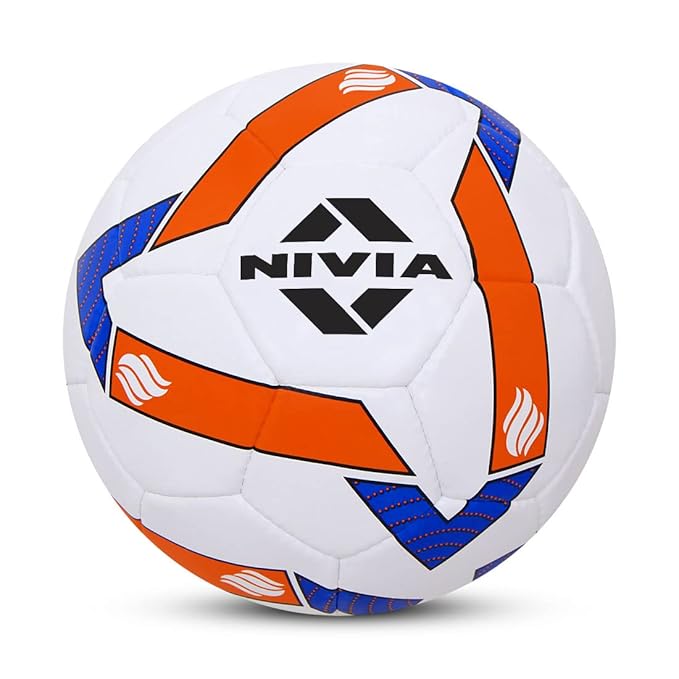 Nivia Shining Star Football/32 Panel/Gummi genäht/International Match Ball/Größe - 5 (Multicolor)