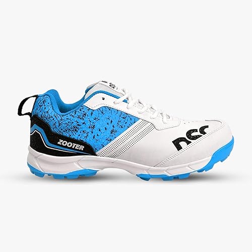 DSC Zooter cricket shoes| White/Blue| For Boys & Men | Polyvinyl Chloride